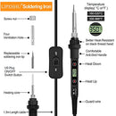 Soldering Iron Kit Electronics 80W LCD Adjustable Temperature 180-520°C Welding Tools