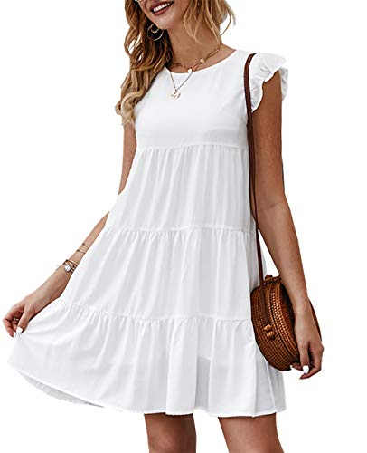 Women’s Summer Mini Dress Sleeveless Ruffle Loose Fit