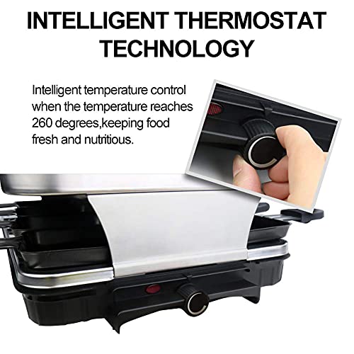 Indoor Grill Smokeless Korean BBQ Grill 2 IN 1 Griddle Electric Grill Raclette Kitchen