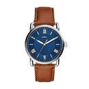 Fossil Men's Copeland Quartz Stainless Steel and Leather Three-Hand Watch