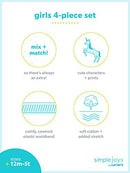 Toddler Girls' 4-Piece Long-Sleeve Shirts and Pants Playwear Set