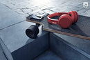 On-Ear Wireless Headphones with 32mm Drivers & BASS Boost on-Demand, Red