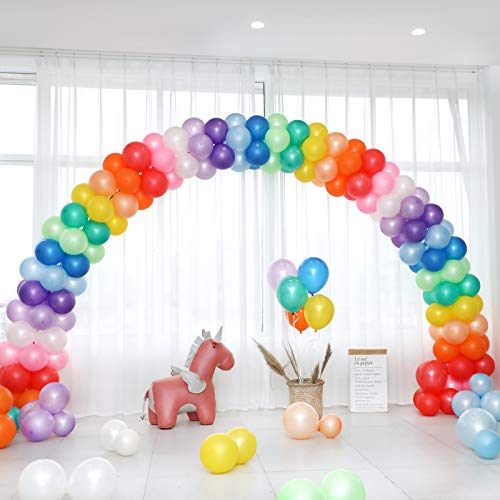 120 Balloons Assorted Color 12 Inches Rainbow Latex Balloons, 12 Bright Color Party