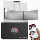 360° Mirror - 3 Way Mirror for Self Hair Cutting with Height Adjustable Hooks