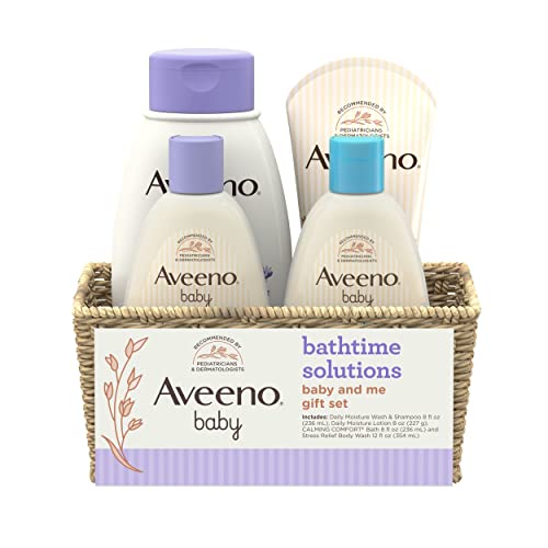 Aveeno Baby Mommy & Me Daily Bathtime Gift Set , Soap-Free, 4 items