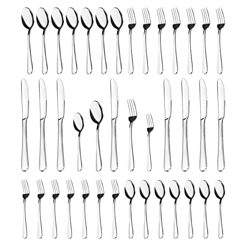 40 Piece Silverware Set, Premium Silverware Cutlery Set Stainless Steel