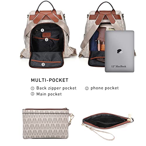 Lightweight Women's Backpack Multi Zipper Pocket Signature Shoulder Bag