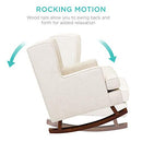 Rocking Accent Chair, Tufted Upholstered Linen Wingback