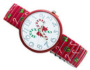 Christmas Stretch Watch with Special Design on Band (Christmas Candy Red)