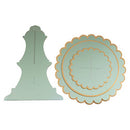 YLDW 3-Tier Pink Blue Yellow Round Cardboard Cupcake Stand Dessert