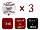 Rawlings | Official T-Balls | TVB | Youth/6u | 3 Count | Sponge Rubber Core