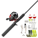 Spincast Reel and Fishing Rod Combo, 5'6" 2-Piece Durable Fiberglass Rod