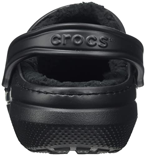 Crocs Unisex-Adult Men's and Women's Classic Lined Clog, Black/Black, 8 Women/6 Men