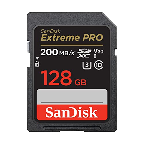 128GB Extreme PRO SDXC UHS-I Memory Card - C10, U3, V30, 4K UHD, SD Card