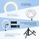AGPTEK 10” Selfie Ring Light with 54”Tripod Stand & 2 Phone Holders,