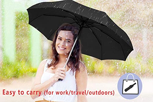 Windproof Travel Compact Umbrella, 8-Ribs Anti-UV Waterproof Folding Umbrella