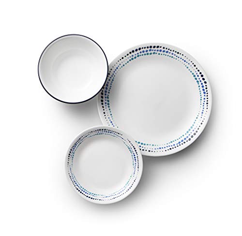 18-Piece Service for 6 Dinnerware Set, Triple Layer Glass and Chip Resistant