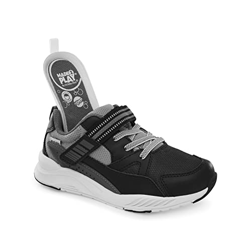 Stride Rite Boy's M2P Journey2 Adaptable Athletic Sneaker, Black, 10.5 X-Wide Little Kid