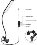 Clip on Light LED Desk Lamp with Eye-Caring LED Light and Metal Clip, 11 Level Brightness