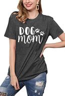 Dog Mom Tshirts for Women Funny Dog Paw Graphic Print Short Sleeve