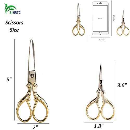 BIHRTC 5 Inch Little Fabric Scissors and 3.6Inch Small Scissors Dressmaker Shears