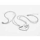 2 Pieces Set Mom Gifts from Daughter Matching Heart Necklaces for Women Gifts
