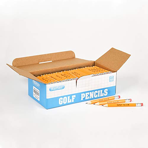 Golf Pencils with Erasers, 2 HB, Pre-Sharpened, 200 Count Classpack