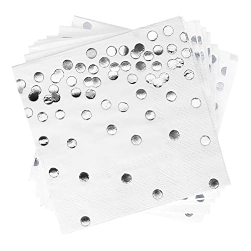 200-pack Silver Wedding Decorations Cocktail Napkins, Disposable Napkins