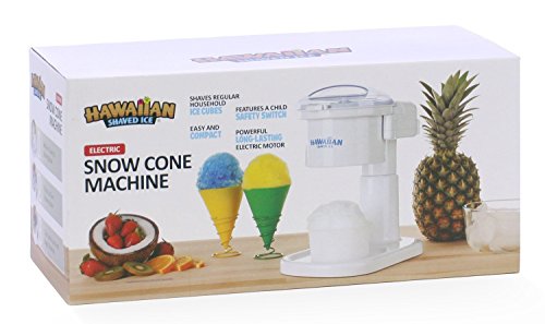 Hawaiian Shaved Ice Kid-Friendly Snow Cone Machine, 120V, White