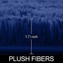 Navy Blue Rug for Bedroom,Fluffy Circle Rug 5'X5' for Kids Room,Furry Carpet