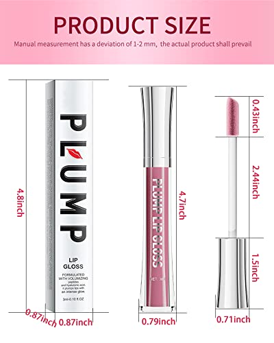 Glitter Lip Plumper Oil,Full-On Lip Plumping Lip Gloss,Lip Care Serum,Hydrating Lip Gloss