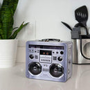 Retro Boombox Radio Lunchbox Tin Tote -1980s Inspired Merchandise Container