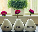 Gift for Mom...LOVE YOU MOM Bud Vases for Birthday Gift, Christmas Gift