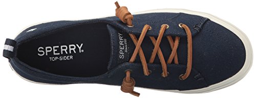 Sperry Womens Crest Vibe Linen Sneaker, Navy, 7