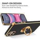 iPhone 11 Case with 360° Ring Holder, Shockproof Slim Kickstand Magnetic Support Car