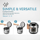Digital Cool-Touch Rice Grain Cooker and Food Steamer, Stainless, Silver