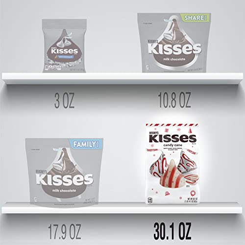 HERSHEY'S KISSES Candy Cane Mint With Stripes and Candy Bits Candy, Christmas