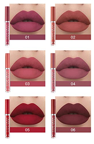 6Pcs Matte Liquid Lipstick Makeup Set, Lasting Wear Waterproof Lip Gloss