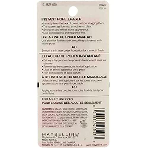 Maybelline Baby Skin Instant Pore Eraser Primer, Clear, 2 Count