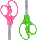 Right- & Left-Handed Scissors For Kids, 5’’ Blunt Safety Scissors, Assorted, 2 Pack