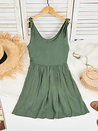 Womens Summer Shoulder Tie Strap Babydoll Dress Casual