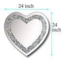 Crystal Crush Diamond Heart Shaped Silver Mirror for Wall Decoration