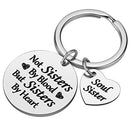 Friendship Gifts for Women Sister - Not Sister By Blood But Sisters By Heart Keychain