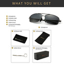 Ultra Lightweight Rectangular Polarized Sunglasses UV400 Protection