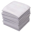 Perry Ellis 12 Pack Handkerchief (Permanent Press White with Satin Cord