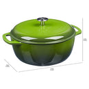 Enameled Cast Iron Covered Dutch Oven, 4.3-Quart, Green