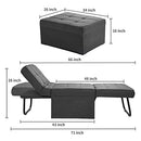 Sofa Bed, 4 in 1 Multi-Function Folding Ottoman Breathable Linen Couch Bed