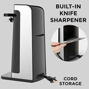 Electric Can Opener, Easy Push Down Lever, Knife Sharpener, Bottle Opener Black