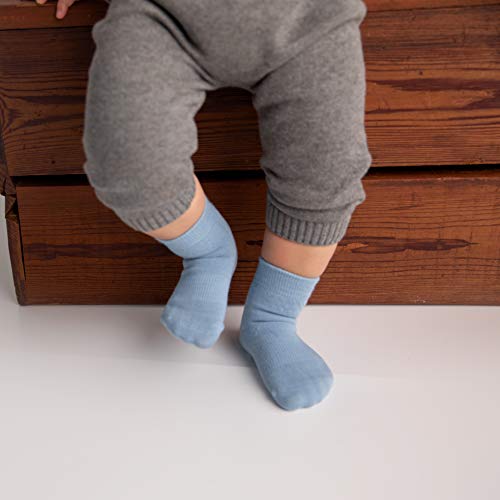 Bamboo Socks for Girls & Boys, 6M,12M, 2T - 3T, Unisex Grippy Socks that Stay On