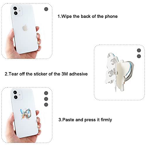 3 Pack Cell Phone Ring Holder, 360° Rotation Universal Stylish Finger Kickstand